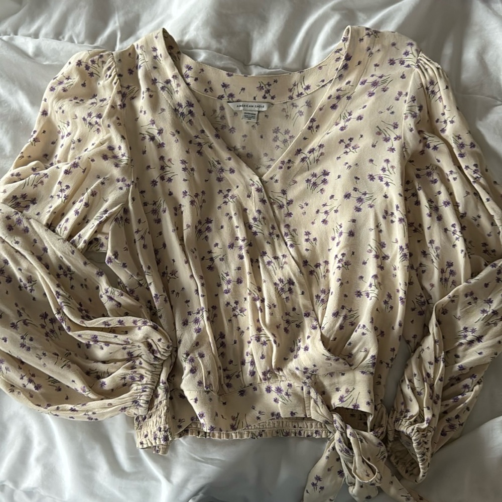 American Eagle wrap blouse